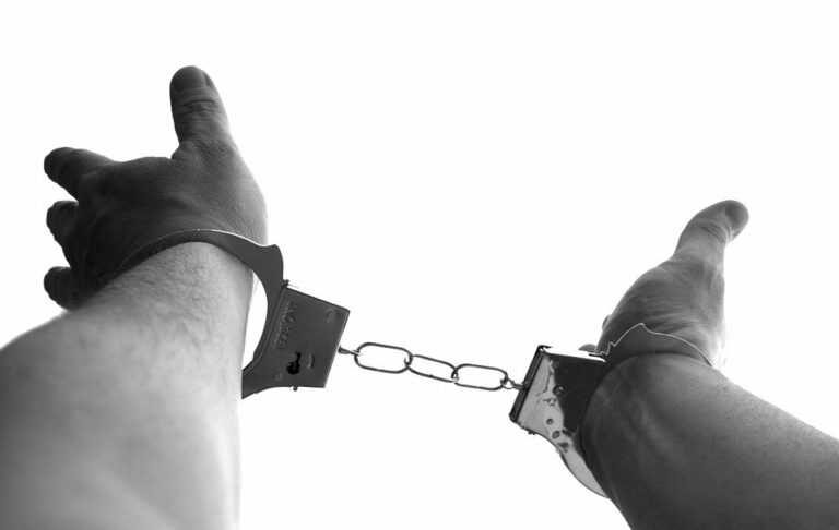 Handcuffed person